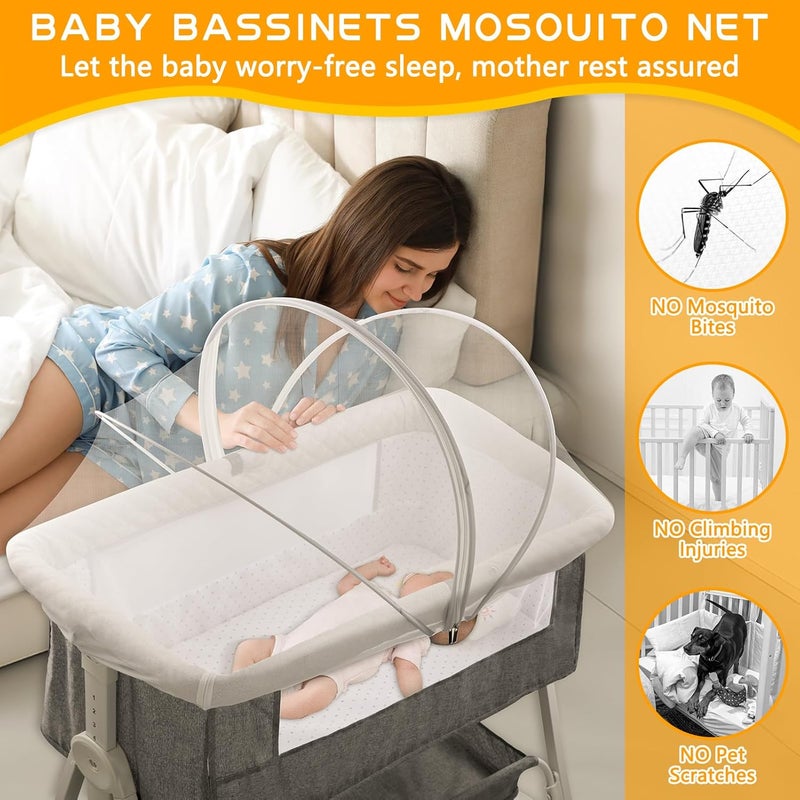 jiangcha Bassinet Cover for Cats - Mosquito Net Cover for Bassinet Bedside Sleeper Travel Crib to Keep Cats Out - Breathable Baby Mosquito Net with 2-Way Zipper (White-Small) - Image 5